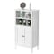 Basicwise White Bathroom Storage Cabinet with 2 Doors and 2 Open Shelves for Bedroom, Bathroom, and Vanity QI004025.WT - alternate 1